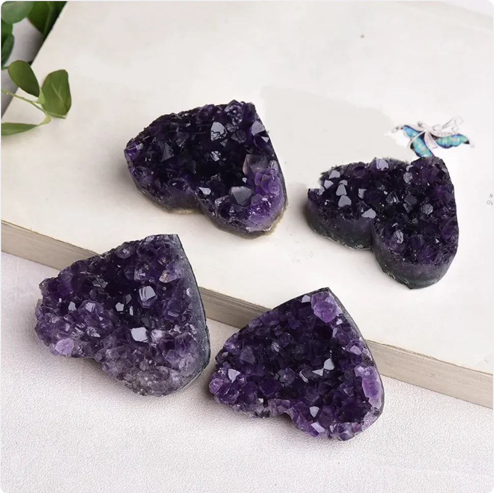 F.L.O.W. © Natural Heart-Shaped Uruguay Amethyst Cluster