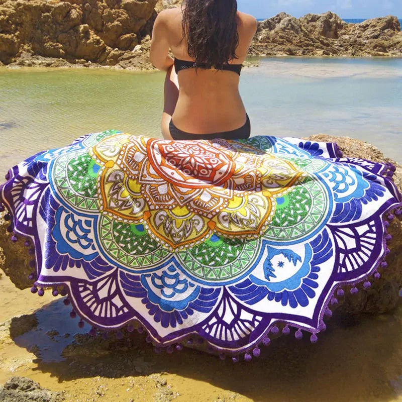 F.L.O.W. © Lotus Printed Beach Towel